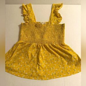 Love and Joy yellow floral tank size large